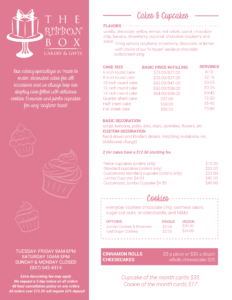 pink ribbon box menu
