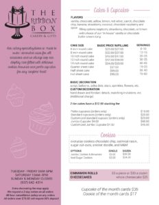 black and pink menu